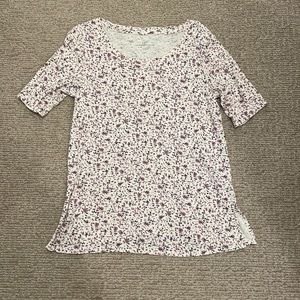 J. Jill Size M Pima Scoop Neck Elbow Sleeve Tee